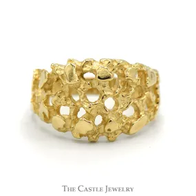 10k Yellow Gold Open Nugget Designed Ring - Size 7.25