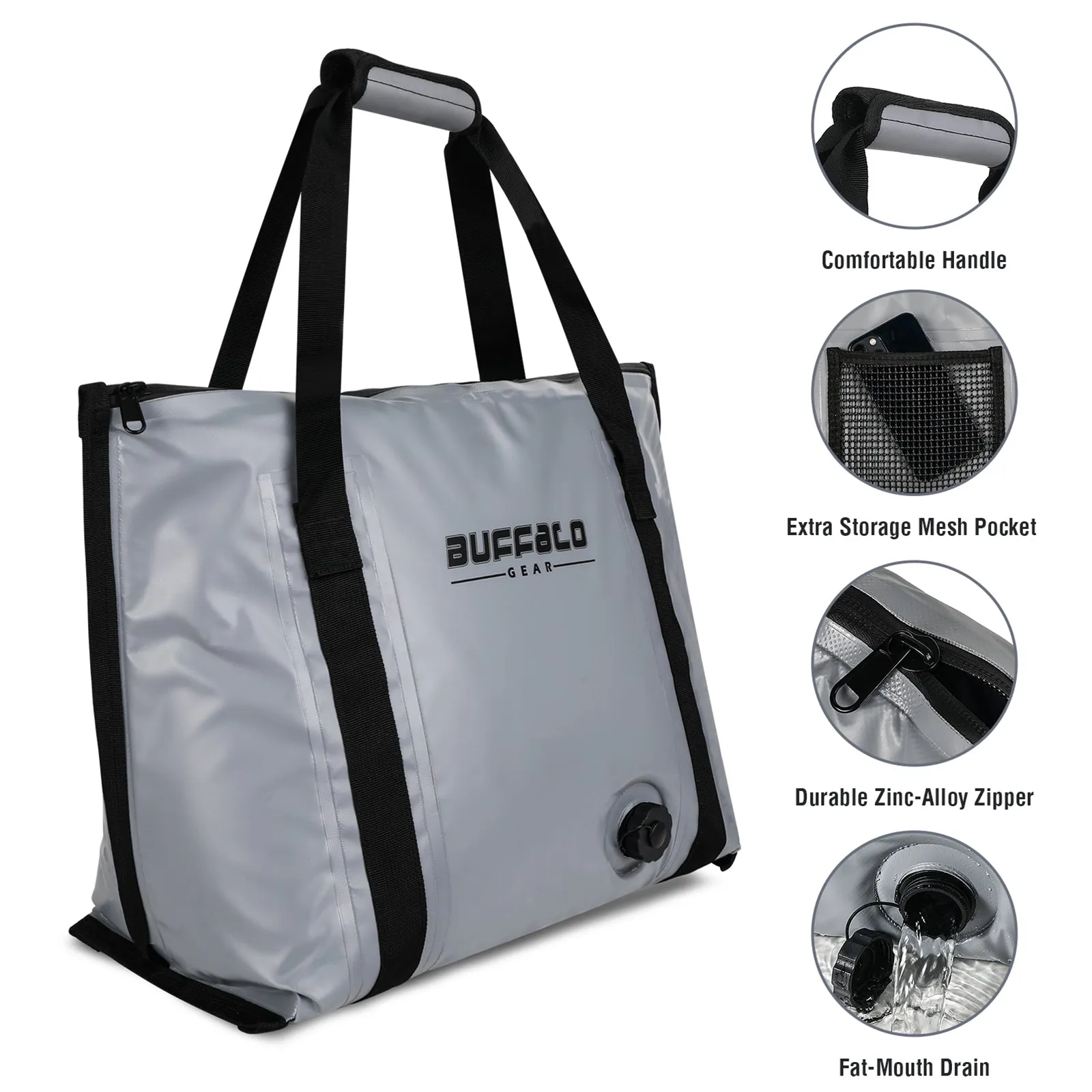 26L Insulated Fish Bag Cooler With Flat Bottom