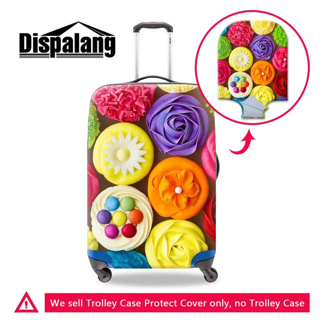 3D Chocolate, Fast Food, Treats, Cakes Luggage Cover custom design dustproof elastic luggage protective Baggage cover Suitcase Cover
