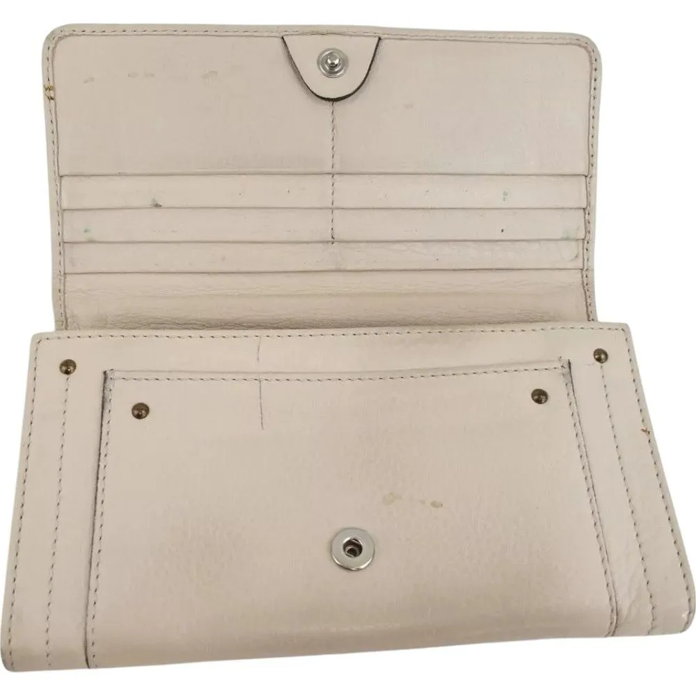 413154AZ (L1) Chloe Wallet Long Beige Leather