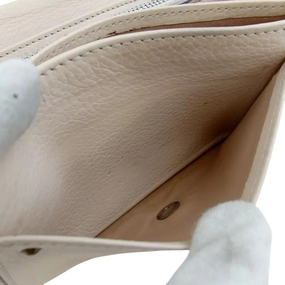 413154AZ (L1) Chloe Wallet Long Beige Leather