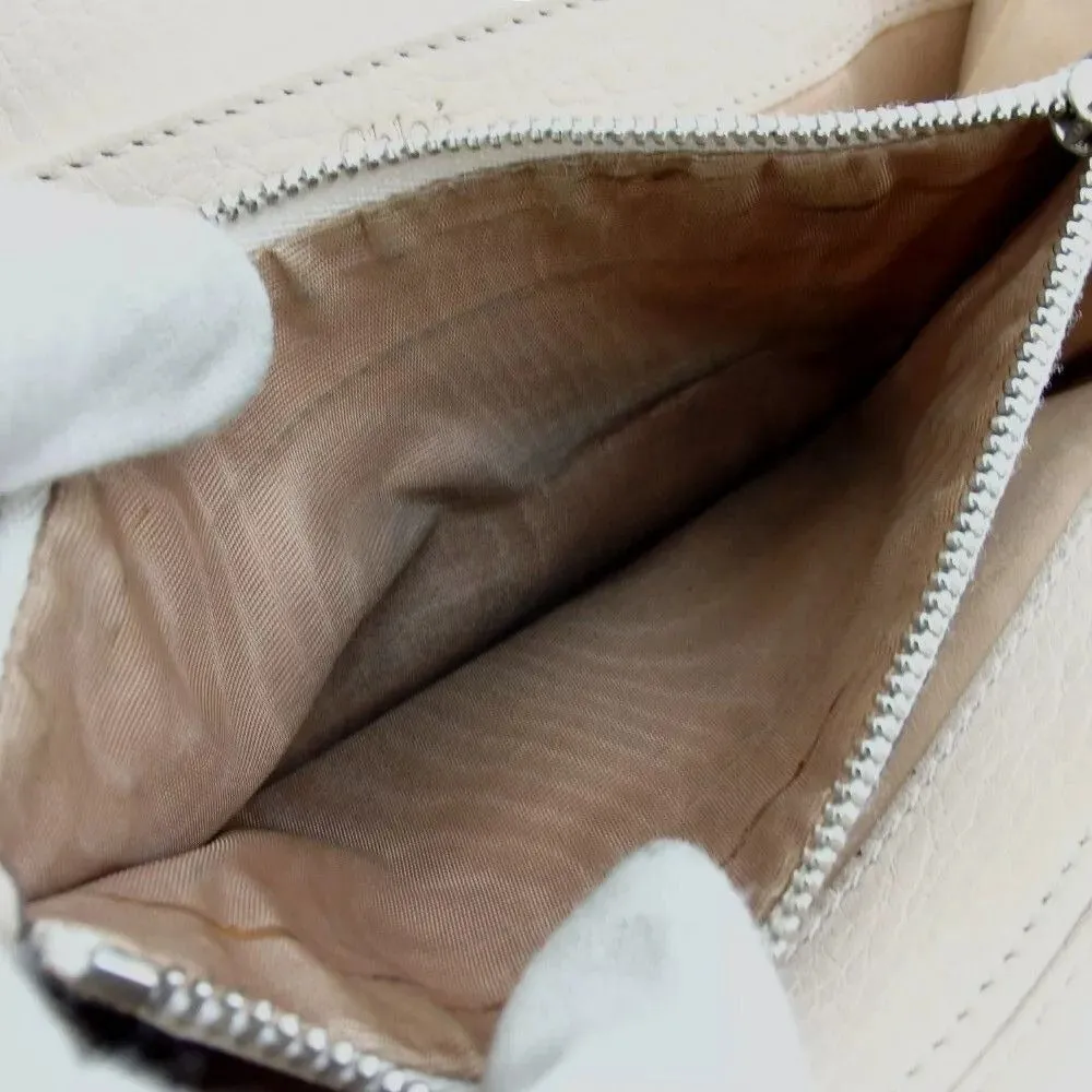413154AZ (L1) Chloe Wallet Long Beige Leather