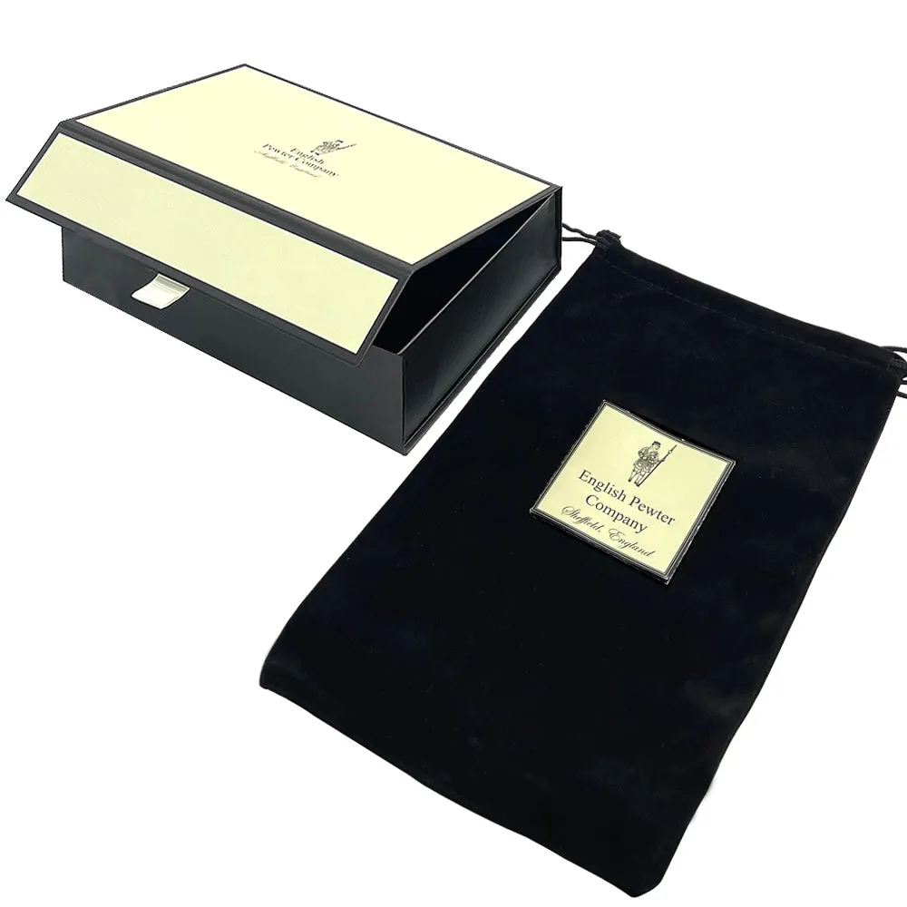 6oz Pewter Hip Flask with Genuine Tan Leather Pouch