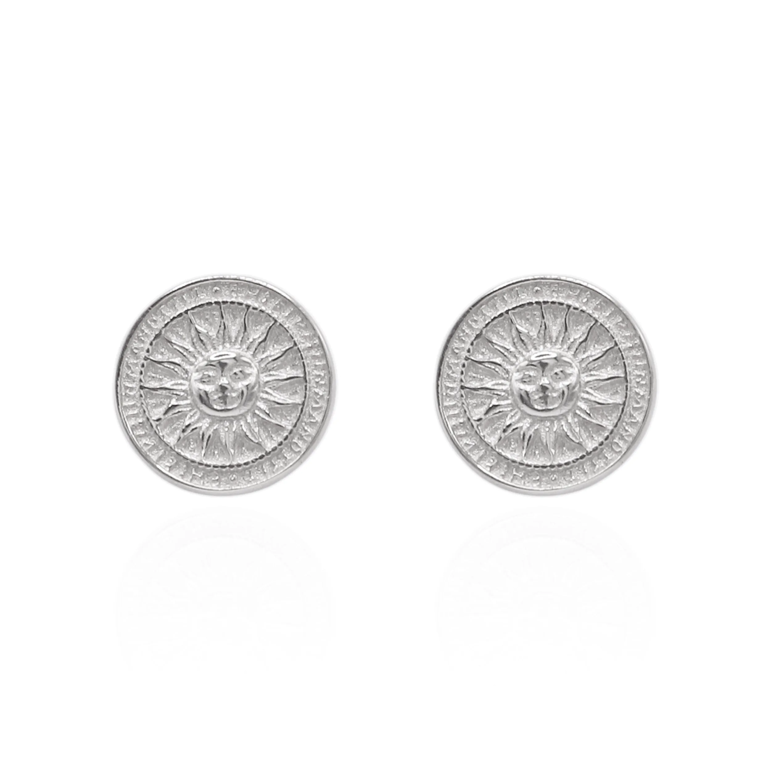 Aelia Sun Coin Studs | 925 Sterling Silver