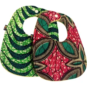 Afua African Print Baby Bib Set