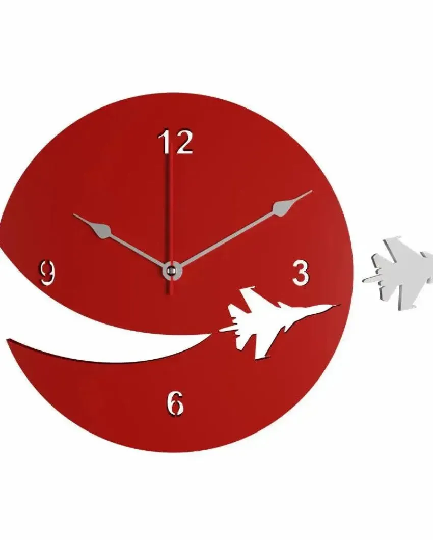 Airplane Designer Theme Wooden Wall Clock