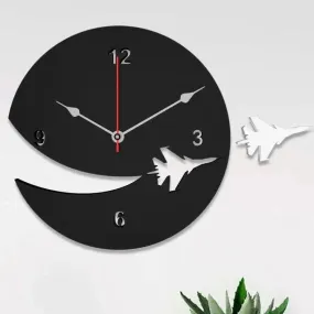 Airplane Designer Theme Wooden Wall Clock
