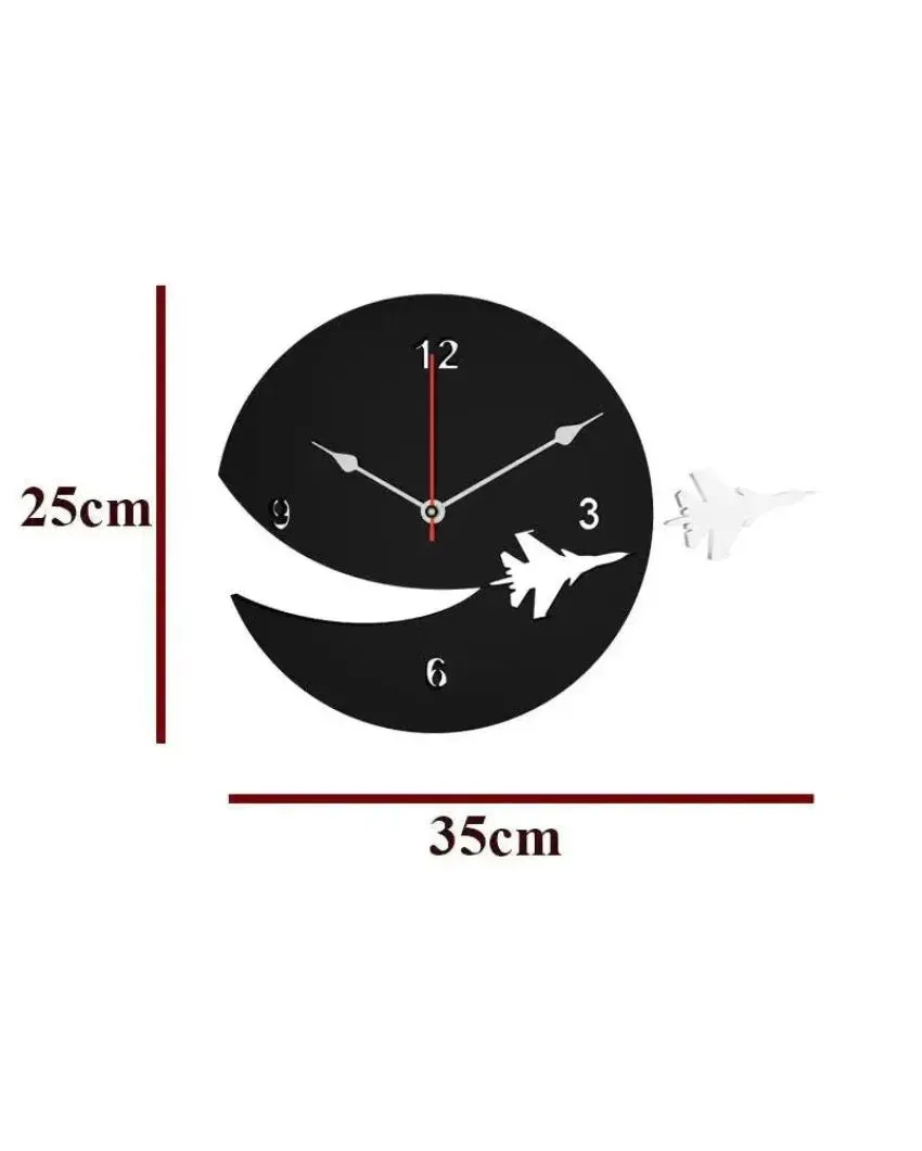 Airplane Designer Theme Wooden Wall Clock