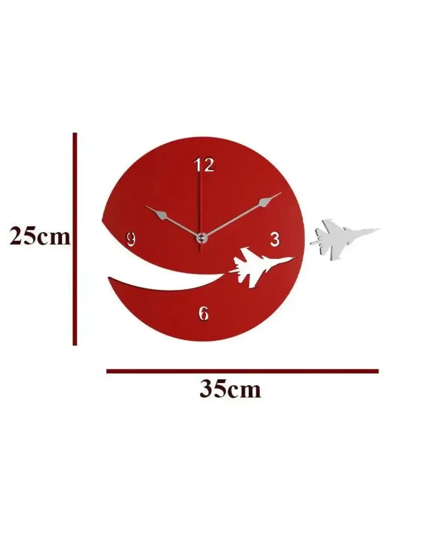 Airplane Designer Theme Wooden Wall Clock