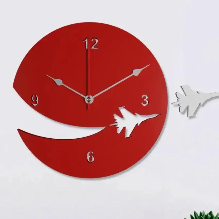 Airplane Designer Theme Wooden Wall Clock