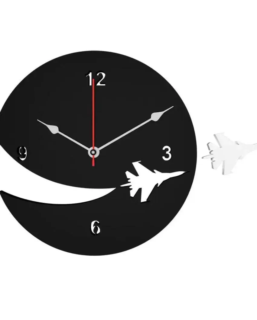 Airplane Designer Theme Wooden Wall Clock
