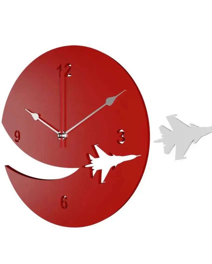 Airplane Designer Theme Wooden Wall Clock