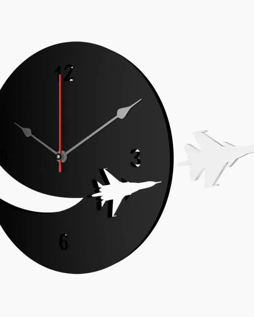 Airplane Designer Theme Wooden Wall Clock