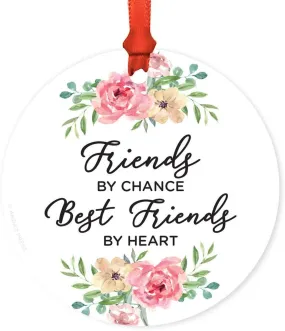 Andaz Press  Metal Christmas Ornament, Friends by Chance, Best Friends by Heart