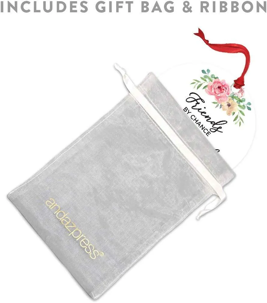 Andaz Press  Metal Christmas Ornament, Friends by Chance, Best Friends by Heart