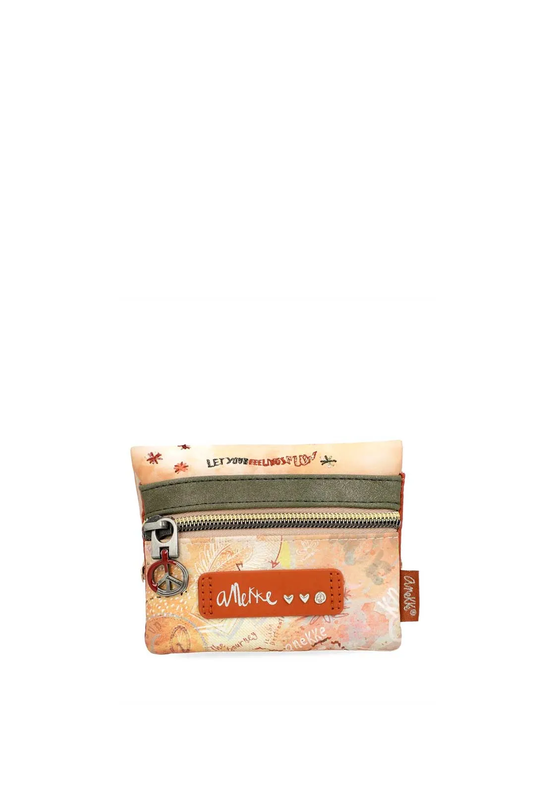 Anekke Peace & Love Small Coin Wallet, Camel