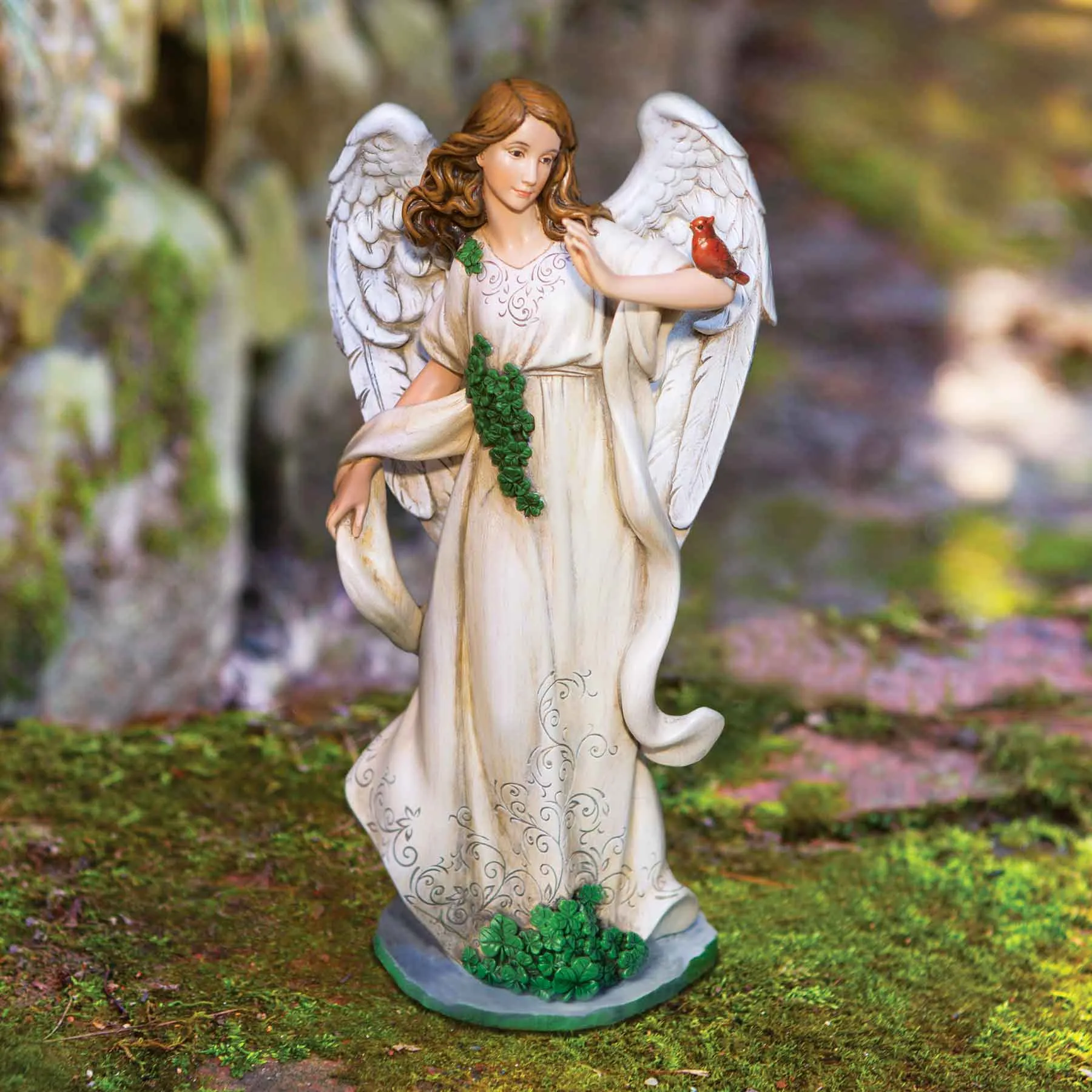 Angel with Shamrocks Statue