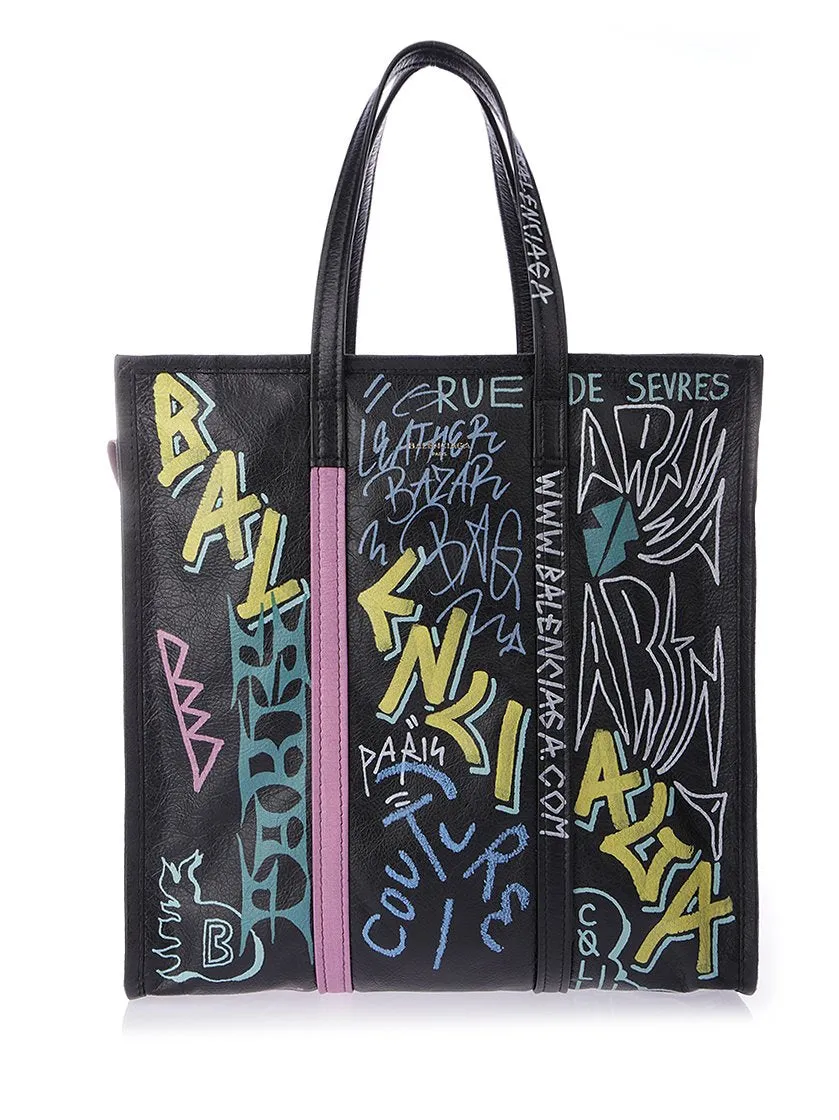 Balenciaga Graffiti Bazar Shopping Tote Bag