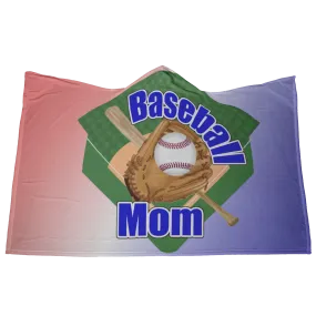 Baseball Mom Hooded Blanket, Blue
