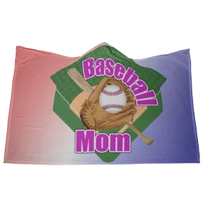 Baseball Mom Hooded Blanket, Purple