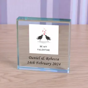 Be My Valentine Birds Glass Token Keepsake Gift