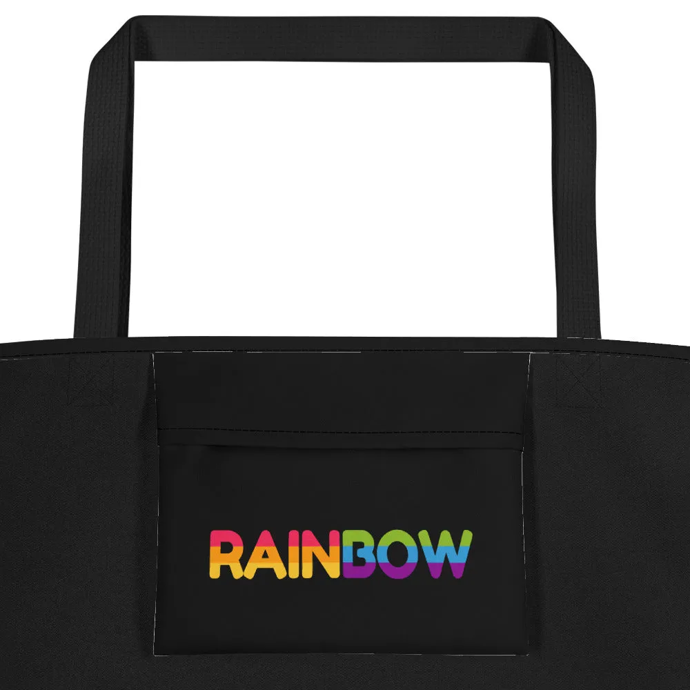 Black And White Lightning Large Tote/Beach Bag