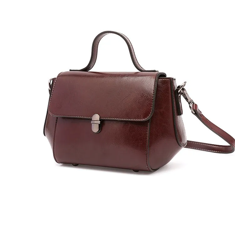 Black Leather Womens Crossbody Bags Leather Handbags for Women