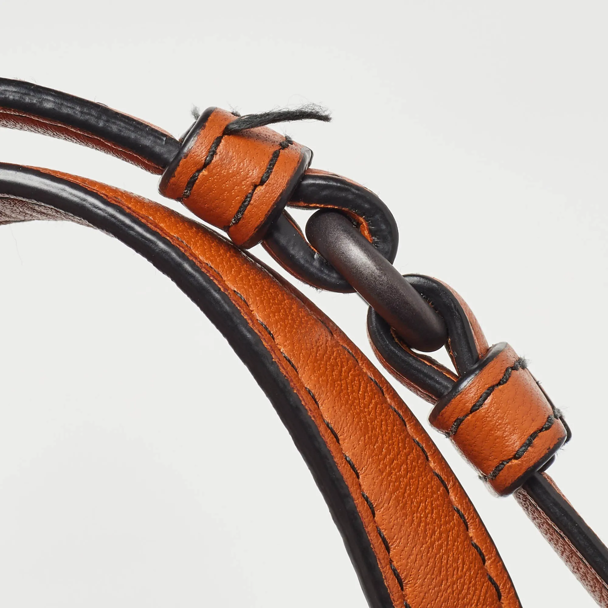 Bottega Veneta Brown/orange Leather Intrecciato Fringe Palio Tote
