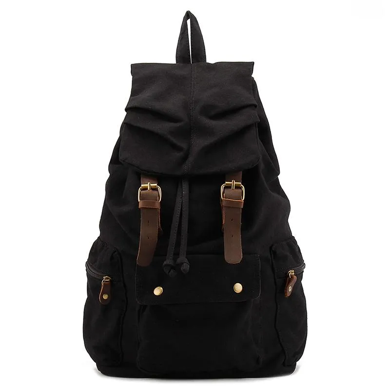 Canvas  Women Mens 18" Brown Travel Backpack Green Computer Bag College Backpack for Men