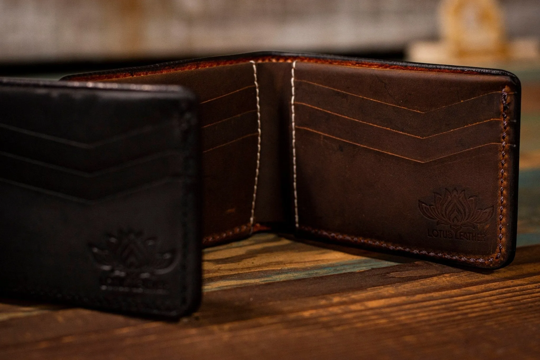 Cats Under the Stars Inspired Cyclops - Men's - Hand Tooled Leather Wallet