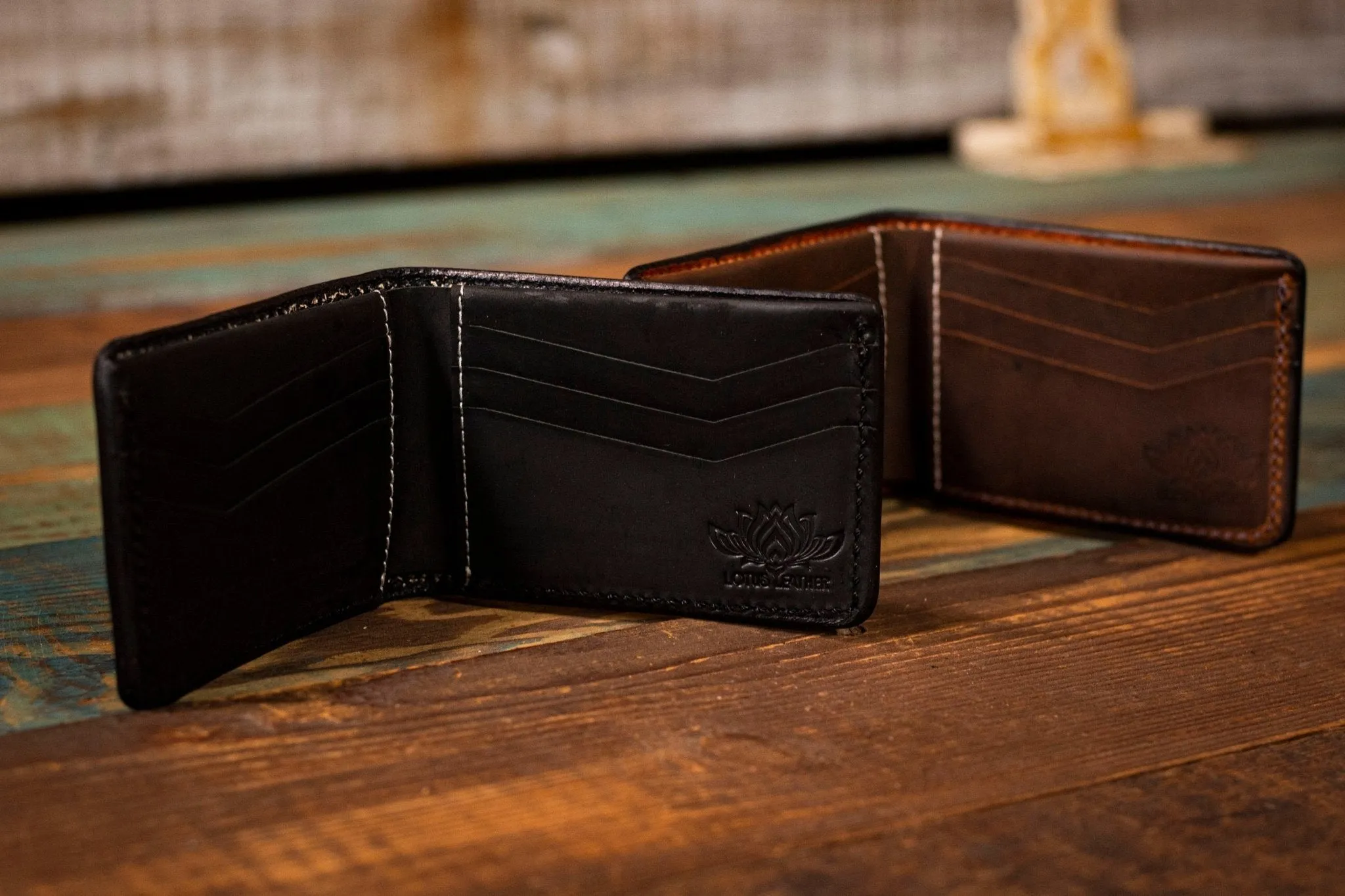 Cats Under the Stars Inspired Cyclops - Men's - Hand Tooled Leather Wallet