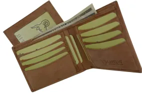 Cavelio Premium Leather Hunter Vintage Style Bifold Credit Card Holder Wallet with Removable ID Card Holder HU534 (C)