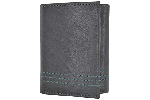 Cazoro Extra Capacity Trifold 2 ID Window Wallet for Men RFID Blocking Genuine Leather Wallet