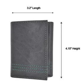 Cazoro Extra Capacity Trifold 2 ID Window Wallet for Men RFID Blocking Genuine Leather Wallet