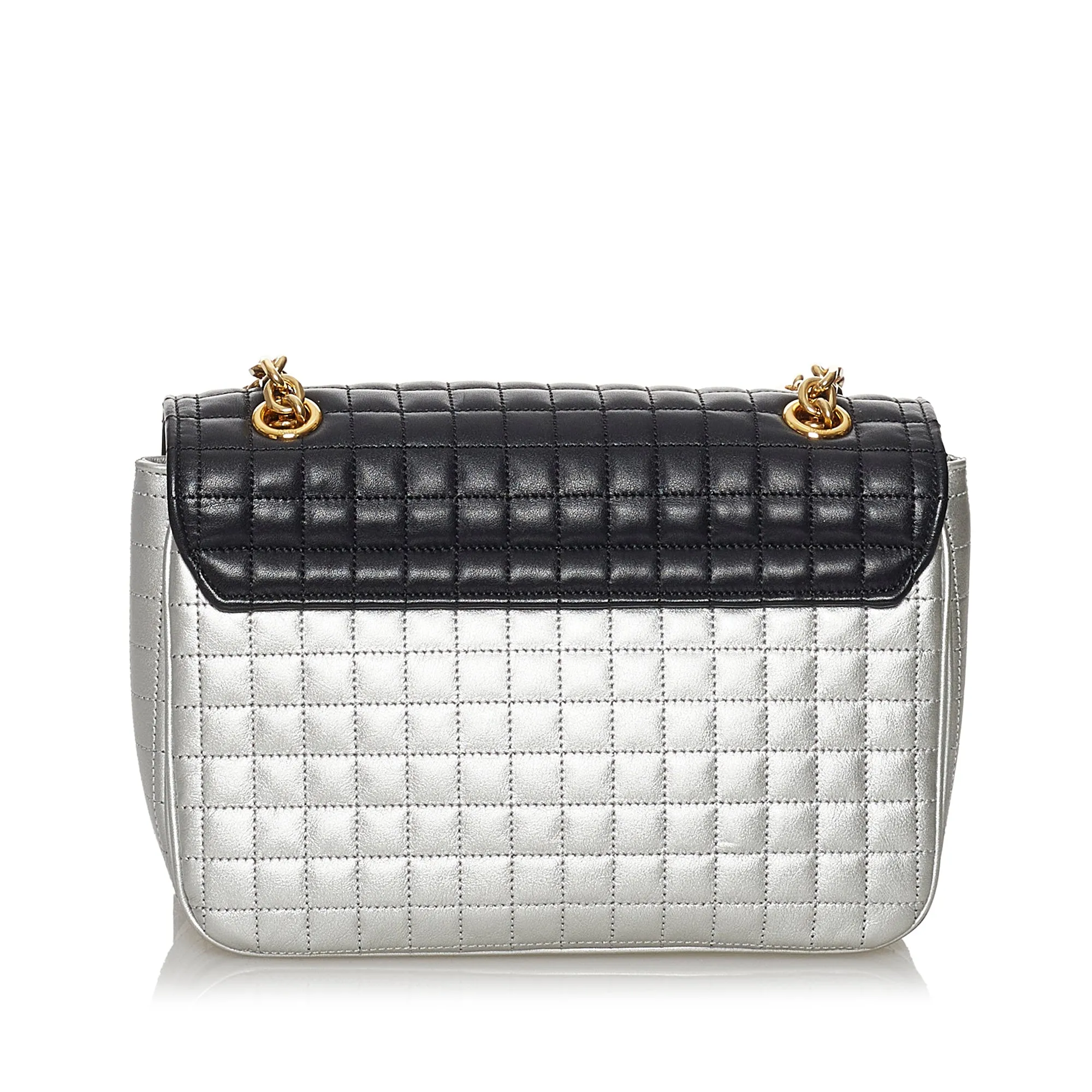 Celine C Crossbody Bag Medium Bicolor Quilted Leather