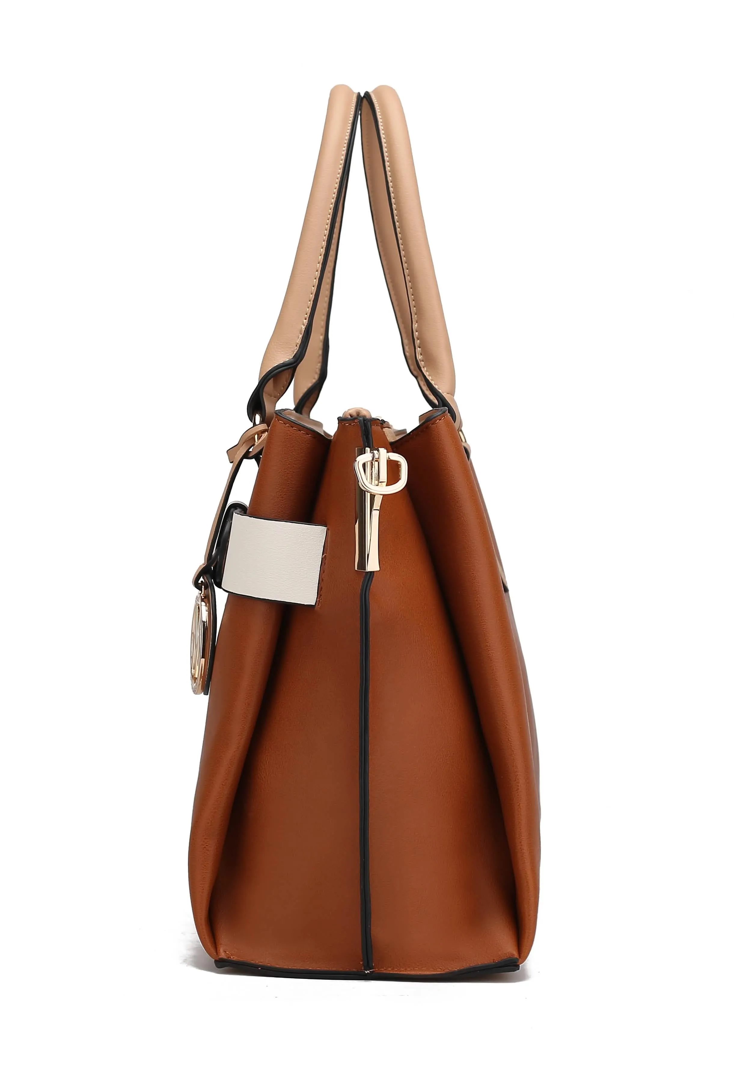 Chic Jamie Vegan Leather Satchel Bag
