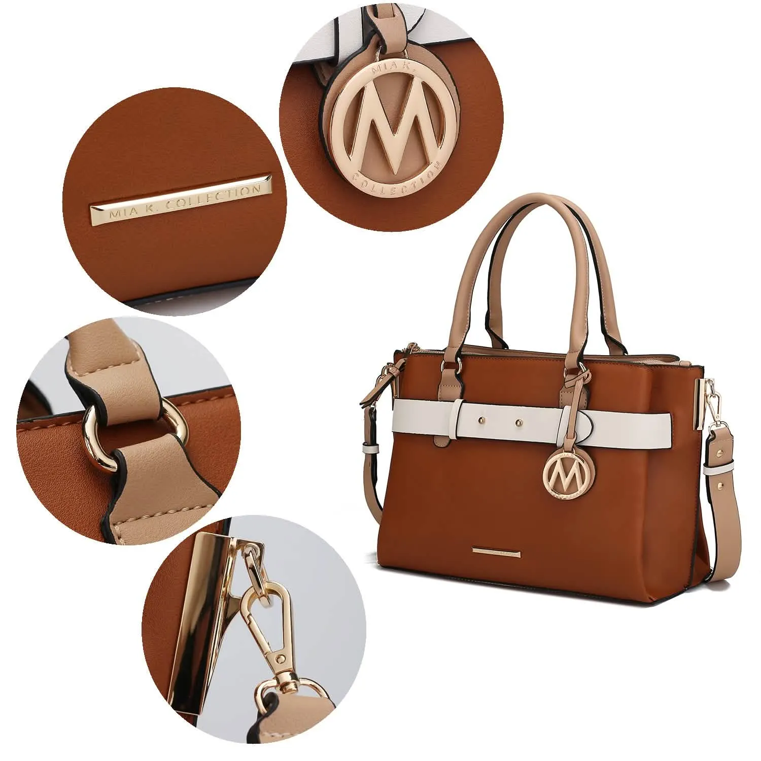 Chic Jamie Vegan Leather Satchel Bag