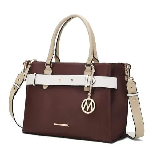 Chic Jamie Vegan Leather Satchel Bag