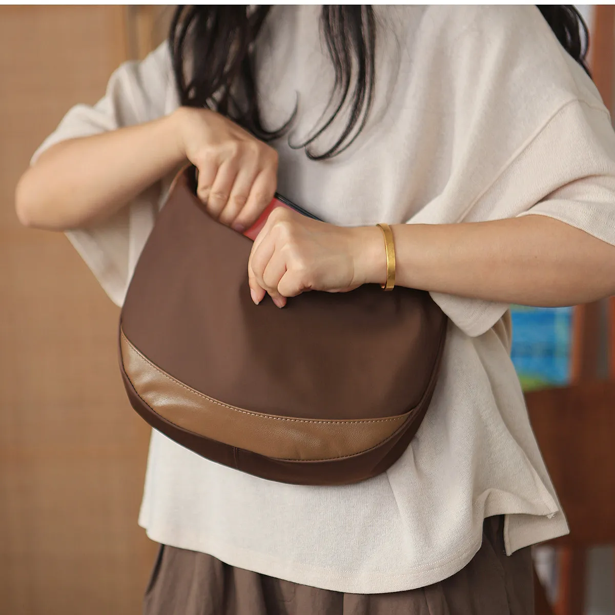 Chic Women's Nylon Crossbody Bag Black Small Shoulder Purse
