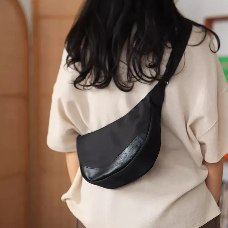 Chic Women's Nylon Crossbody Bag Black Small Shoulder Purse
