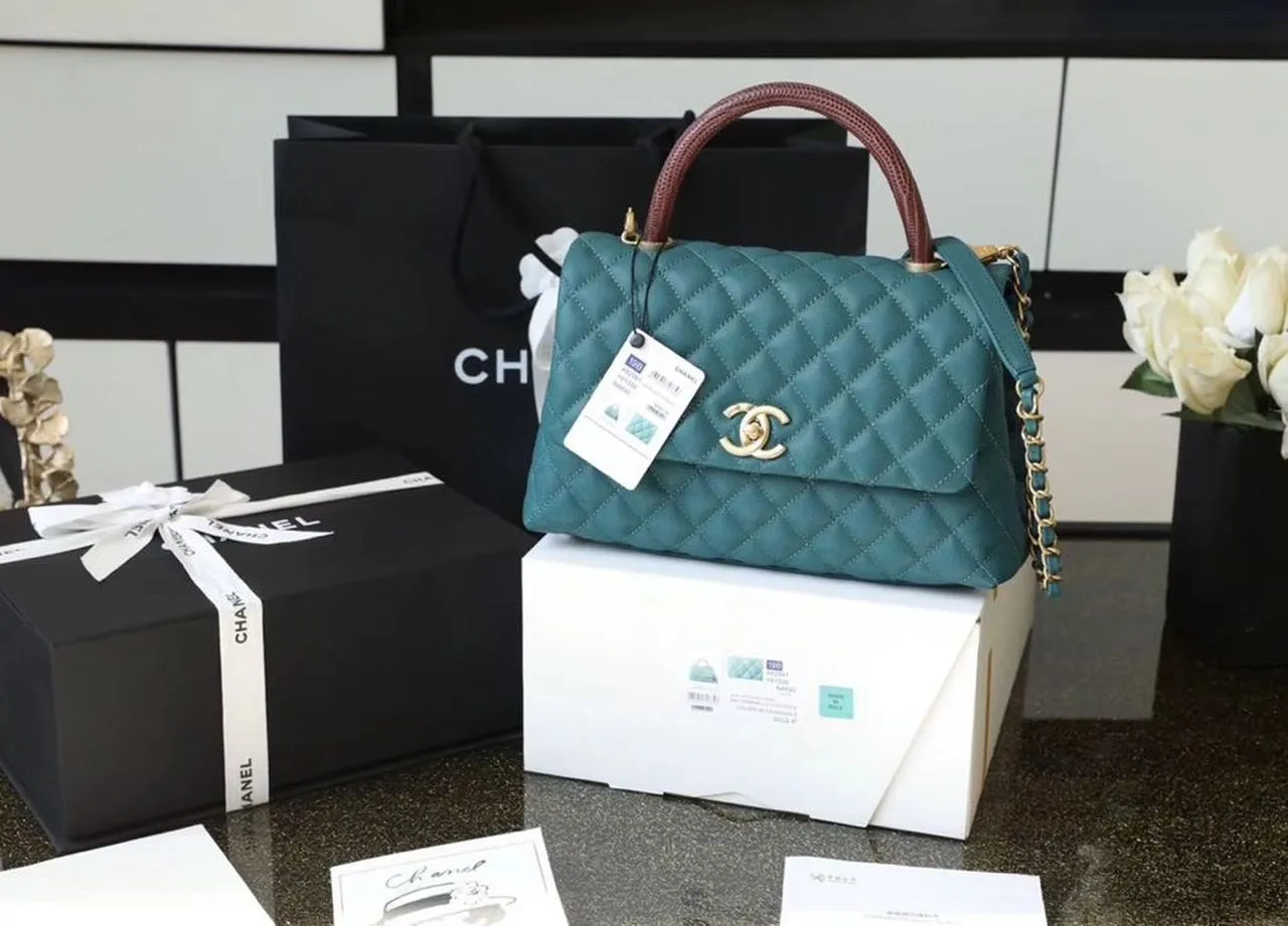 CHLLarge Flap Bag With Top Handle Teal For Women, Women’s Handbags, Shoulder And Crossbody Bags 11in/28cm A92991