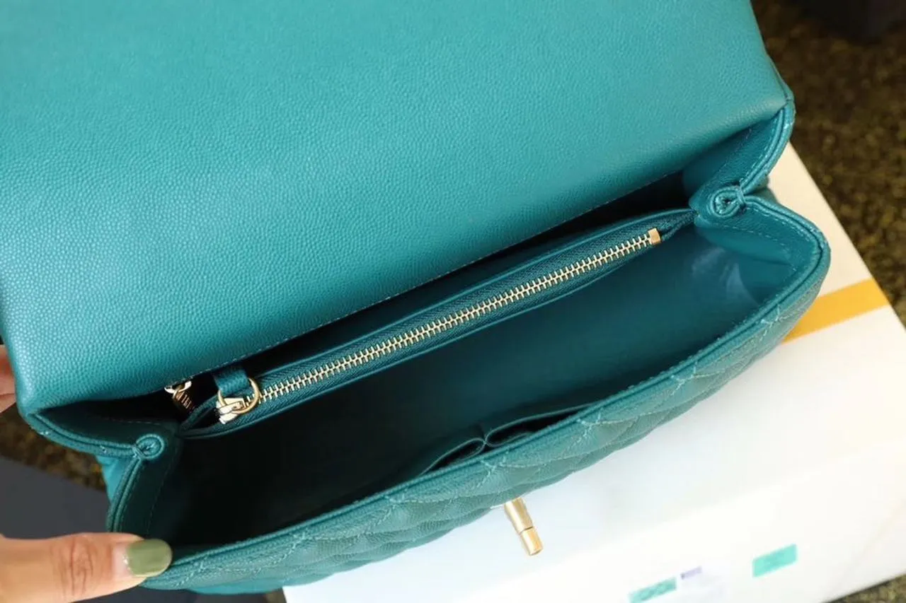 CHLLarge Flap Bag With Top Handle Teal For Women, Women’s Handbags, Shoulder And Crossbody Bags 11in/28cm A92991