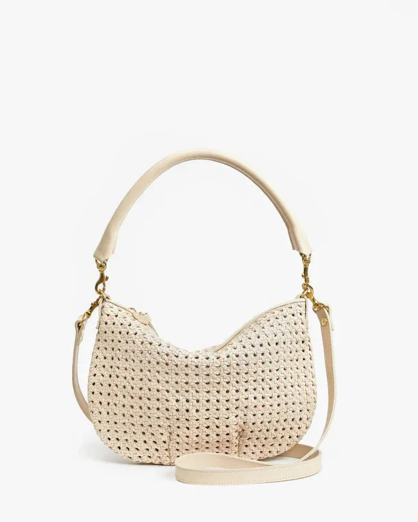 Clare V. Petite Moyen Messenger Bag - Cream Rattan