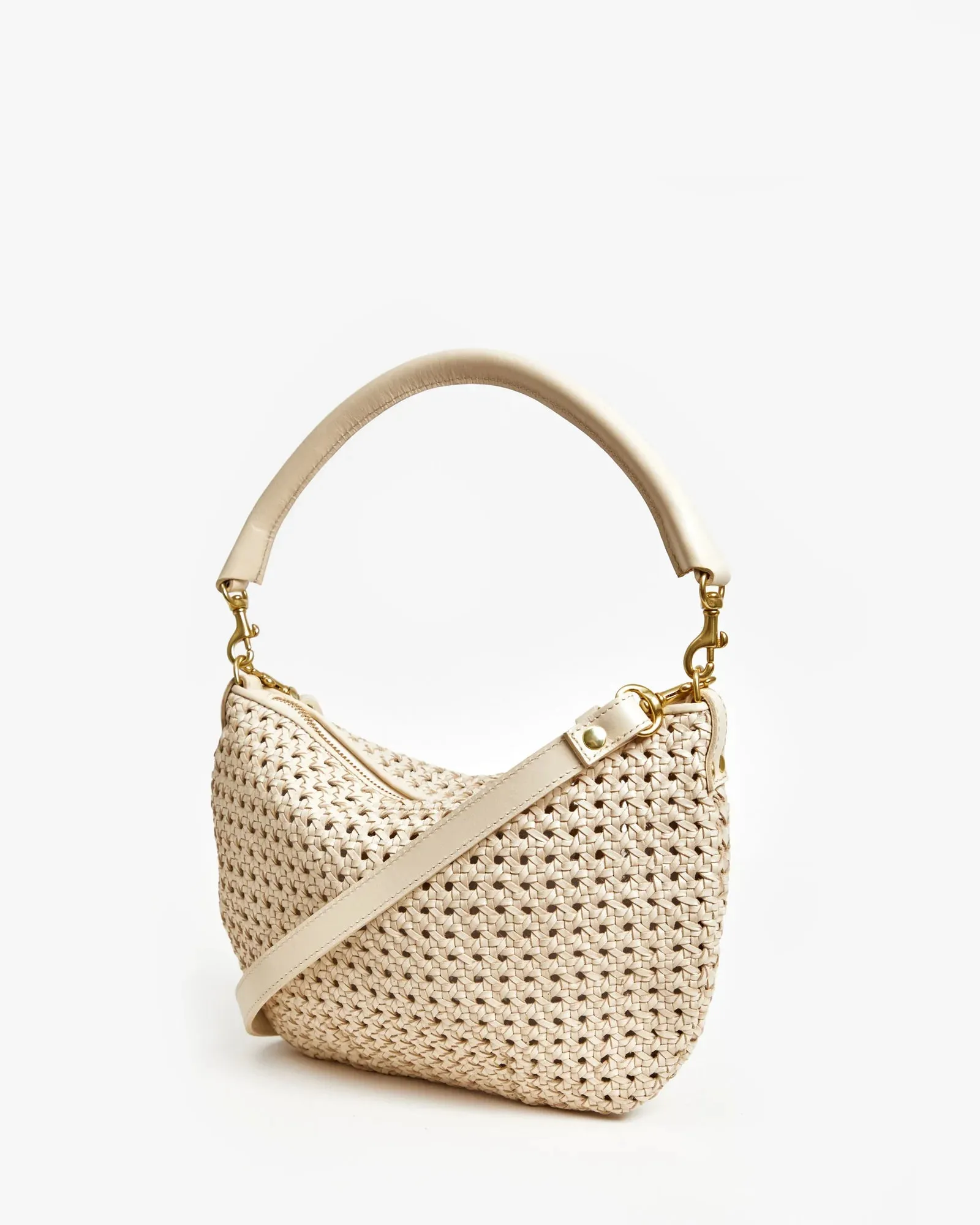 Clare V. Petite Moyen Messenger Bag - Cream Rattan