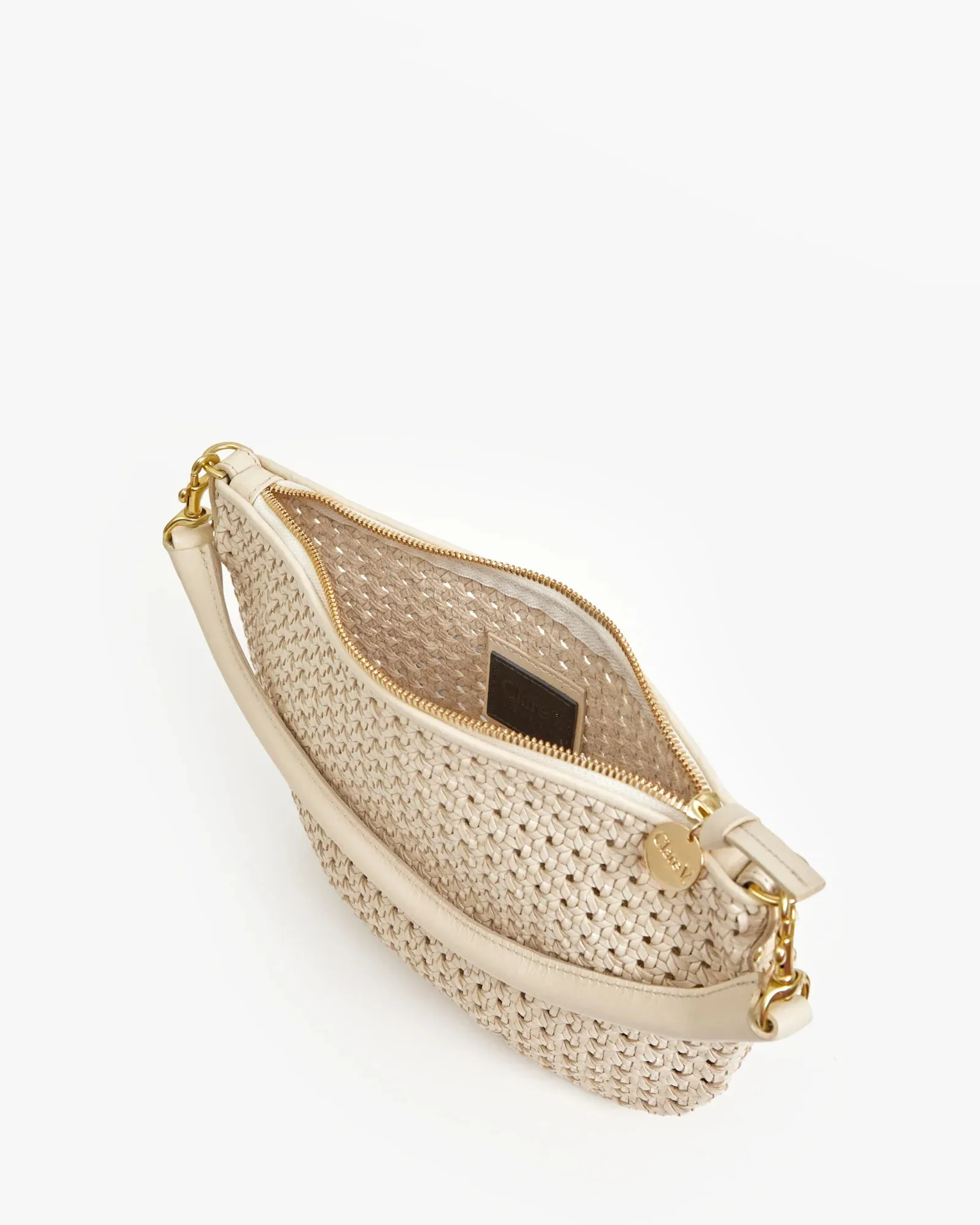 Clare V. Petite Moyen Messenger Bag - Cream Rattan