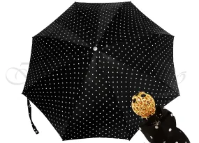 Compact Folding Polka Dot Umbrella