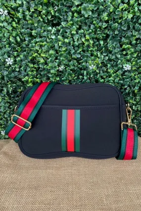 Crossbody Striped Neoprene Purse