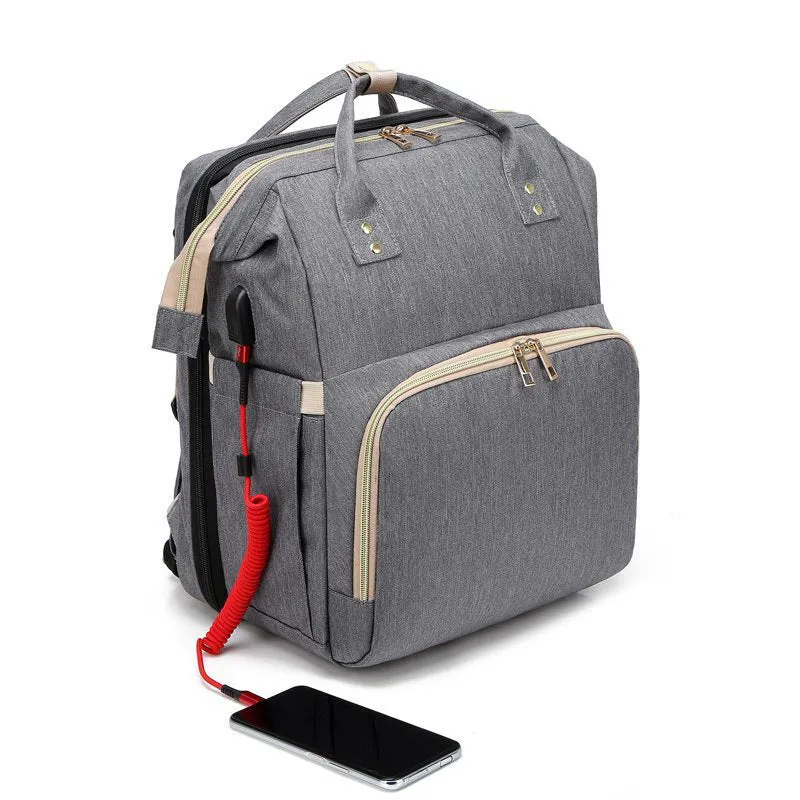 Diaper Bag Backpack With Expandable Play Area Changing Station - Large Capacity