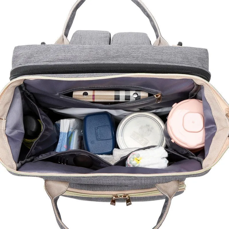 Diaper Bag Backpack With Expandable Play Area Changing Station - Large Capacity