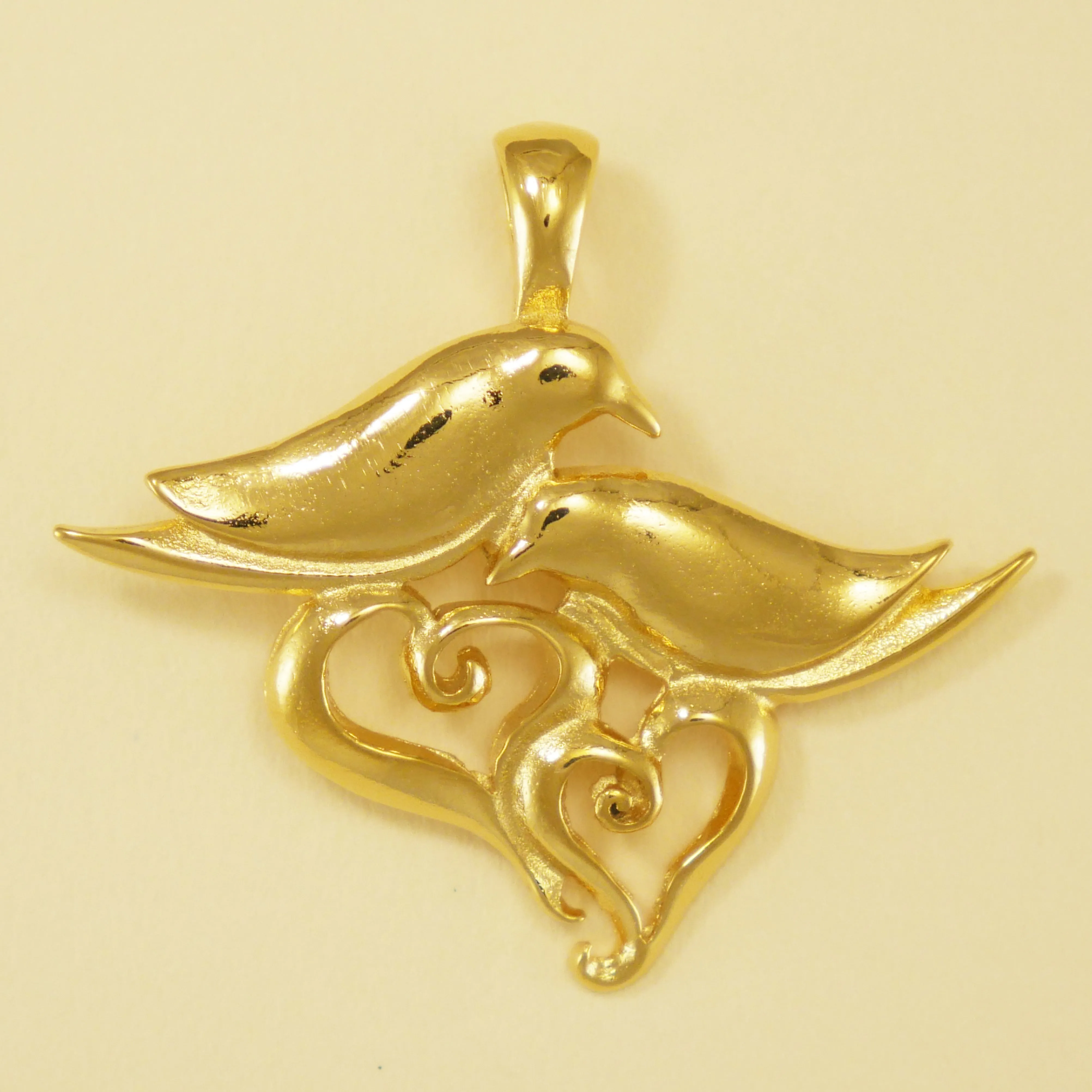 Doves with Hearts Pendant